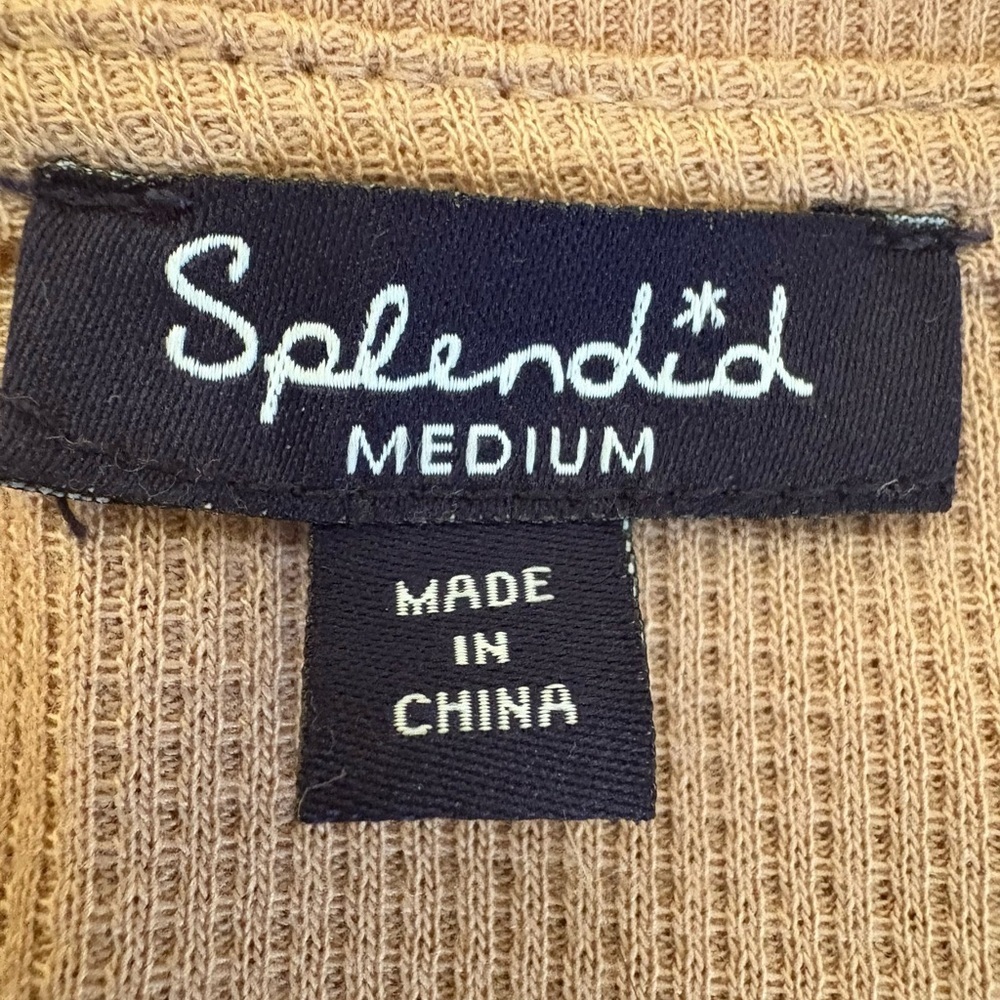 Splendid pinkish brown Women's Long Sleeve Waffle Top - Picture 9 of 9
